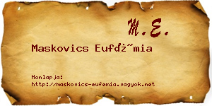 Maskovics Eufémia névjegykártya
